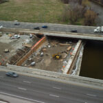 Forming of the secant foundation walls at Credit River Bridge
