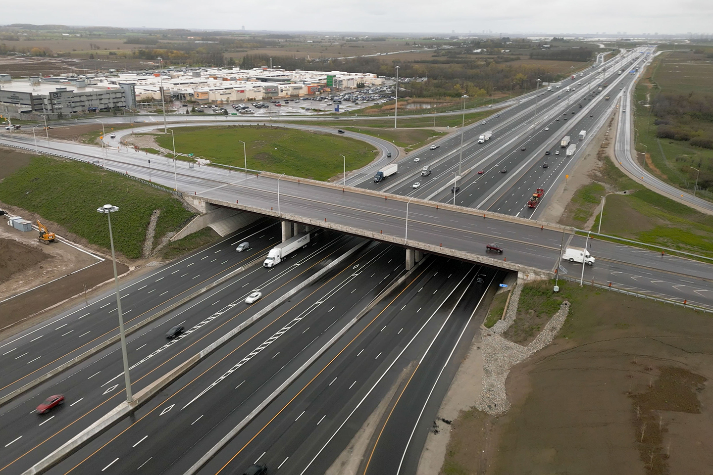 Trafalgar Road interchange with the addition of a new car pool lot